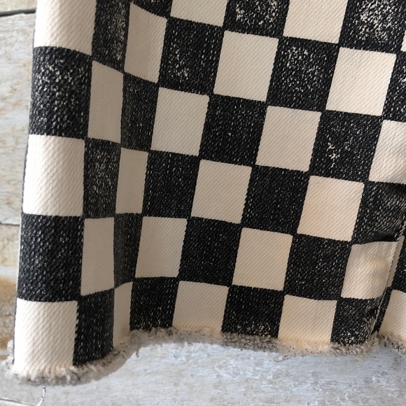 Mother The Insider Ankle Fray Playdate Black/White Checkerboard Print Jeans - Picture 11 of 14